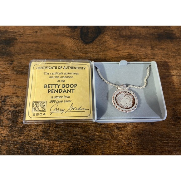 Betty Boop Jewelry - Vtg Betty Boop .999 Sterling Silver Pendant Necklace With Chain